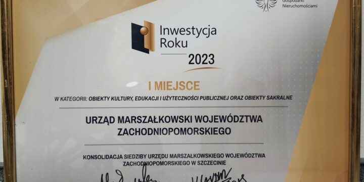 Siedziba Urzędu Marszałkowskiego z nagrodą w konkursie „Inwestycja Roku 2023”